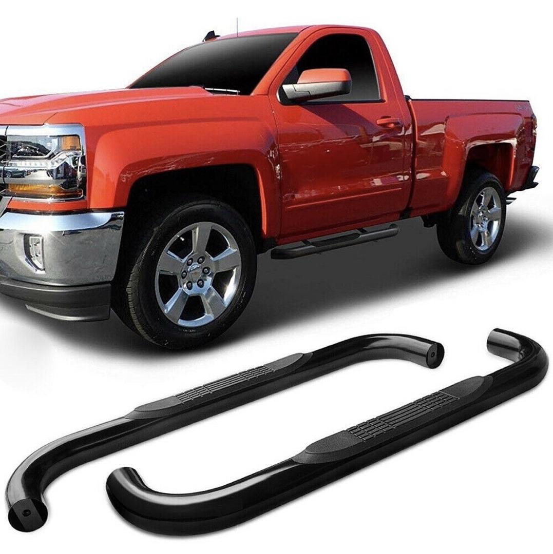 . Chevy Silverado / GMC Sierra Black Single Cab 3 inch Nerf Bars / Running Boards for 1999 to 2018