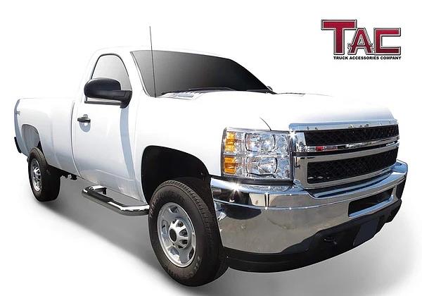 . Chevy Silverado / GMC Sierra Chrome Single Cab 3 inch Nerf Bars / Running Boards for 1999 to 2018