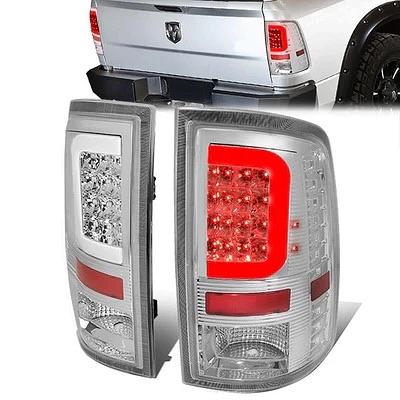 09-17 DODGE RAM 1500 10-17 DODGE RAM 2500 3500 chrome housing with smoked LED C-Style tail light
