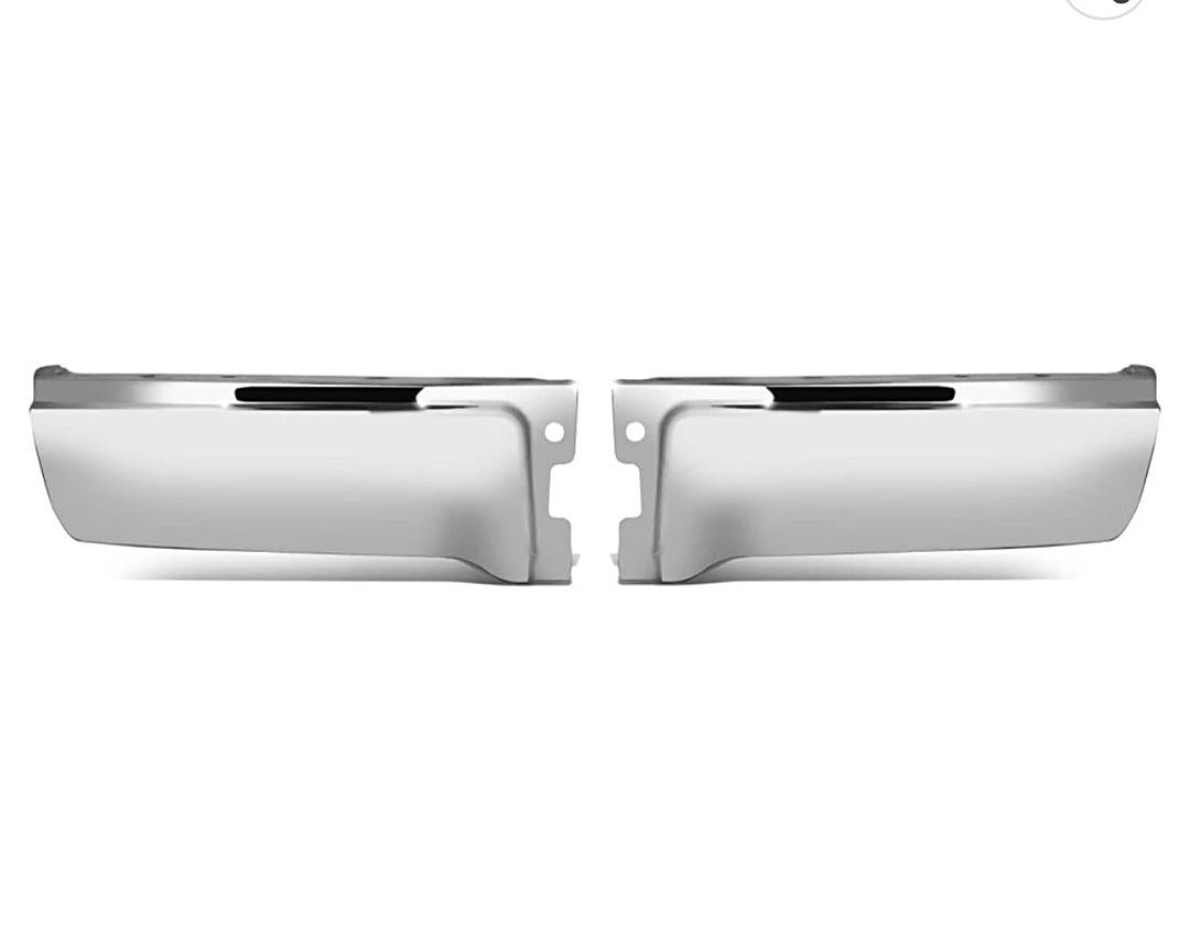Pair of Rear Bumper End Caps w/o Parking Sensor Holes Compatible with 2009-2014 F150 Fits Fleetside Models