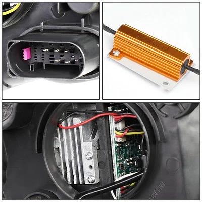 15-18 Ford Focus smoked Amber T8 Square LED Sequential Projector Headlight Corner Lamps