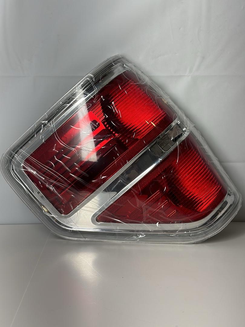 Ford F-150 09-14, Factory Style Rear Tail Lights Brake Lamps Passenger Right Side, Chrome Trim Red Lens
