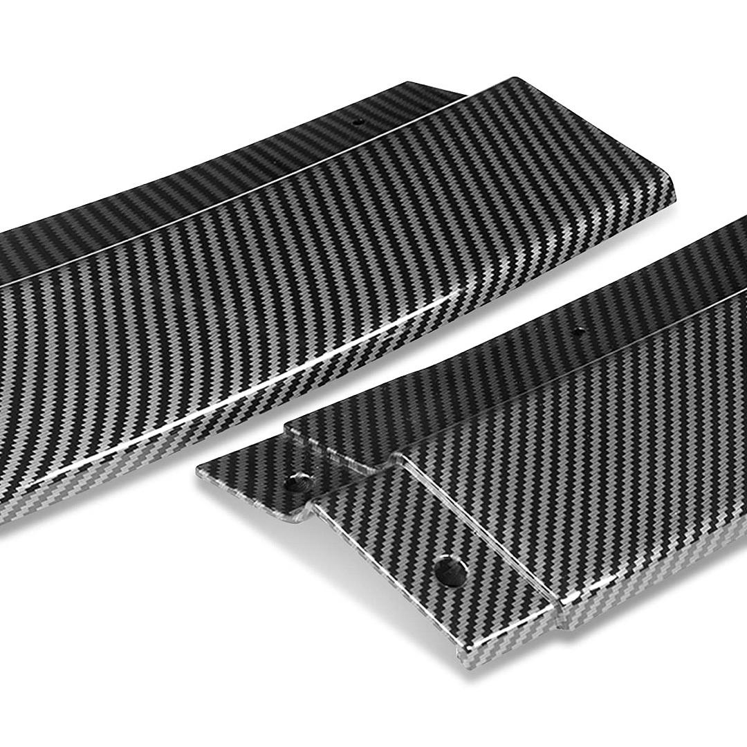 Flat Wedge Front Bumper Lip Splitter Compatible With 2015-2022 Challenger SXT, Carbon Fiber Look