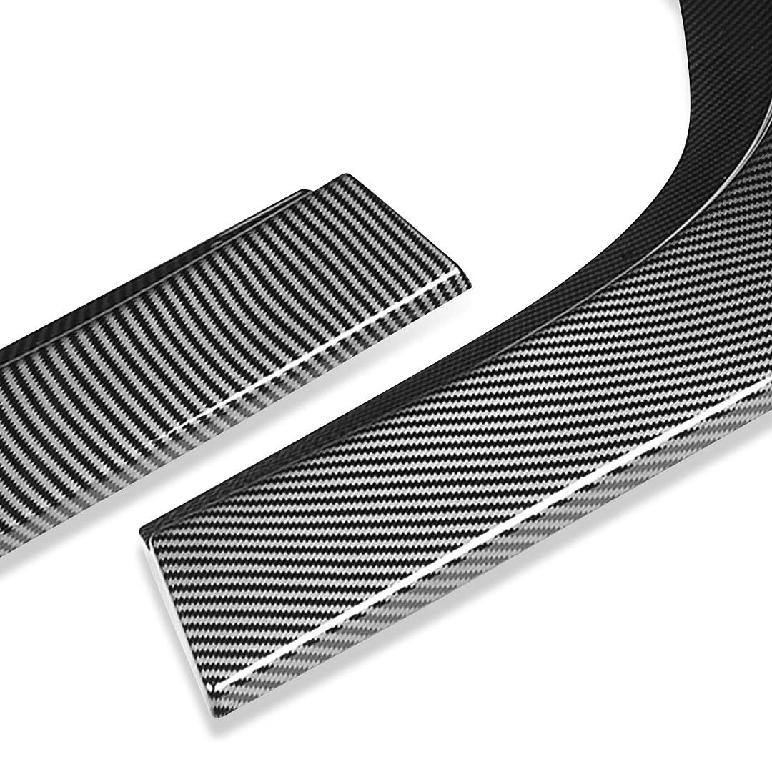 Flat Wedge Front Bumper Lip Splitter Compatible With 2015-2022 Challenger SXT, Carbon Fiber Look