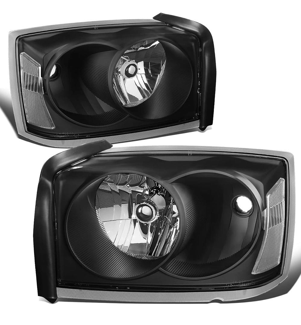 Dodge Dakota black clear headlights