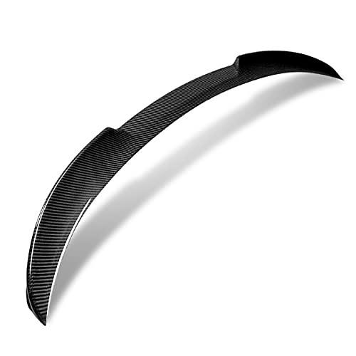 Glossy Black Carbon Fiber V-Style Duck Bill Rear Car Trunk Lid Spoiler Compatible with 05-11 BMW 3-Series Sedan Models