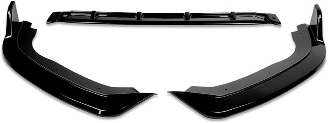Gloss Black Finish 3Pc with Vertical Stabilizers Front Bumper Lip Compatible with 18-20 Honda Fit