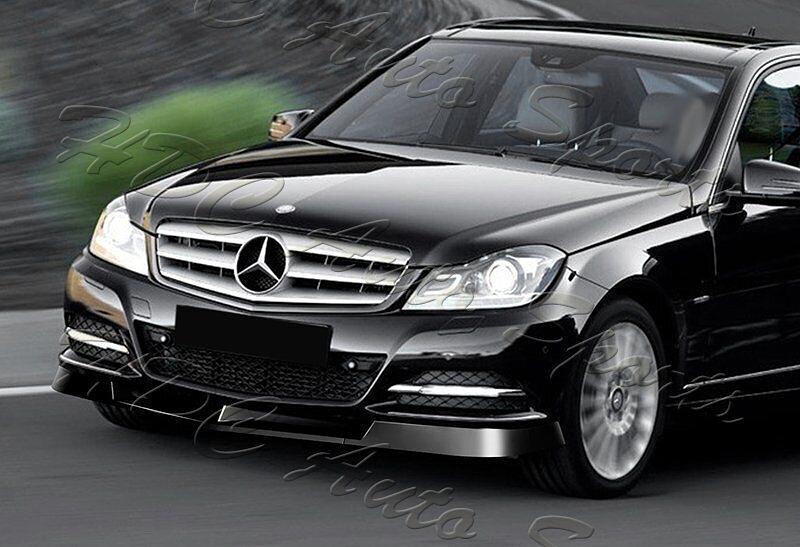 MS 2-PU-510-PBK For 12-14 Mercedes C300 C350 W204 Painted Black Front Bumper Body Splitter Lip