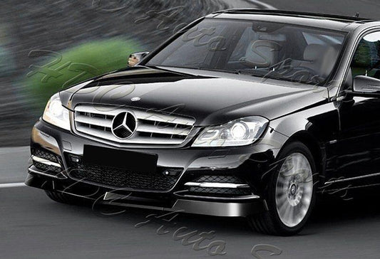 MS 2-PU-510-PBK For 12-14 Mercedes C300 C350 W204 Painted Black Front Bumper Body Splitter Lip