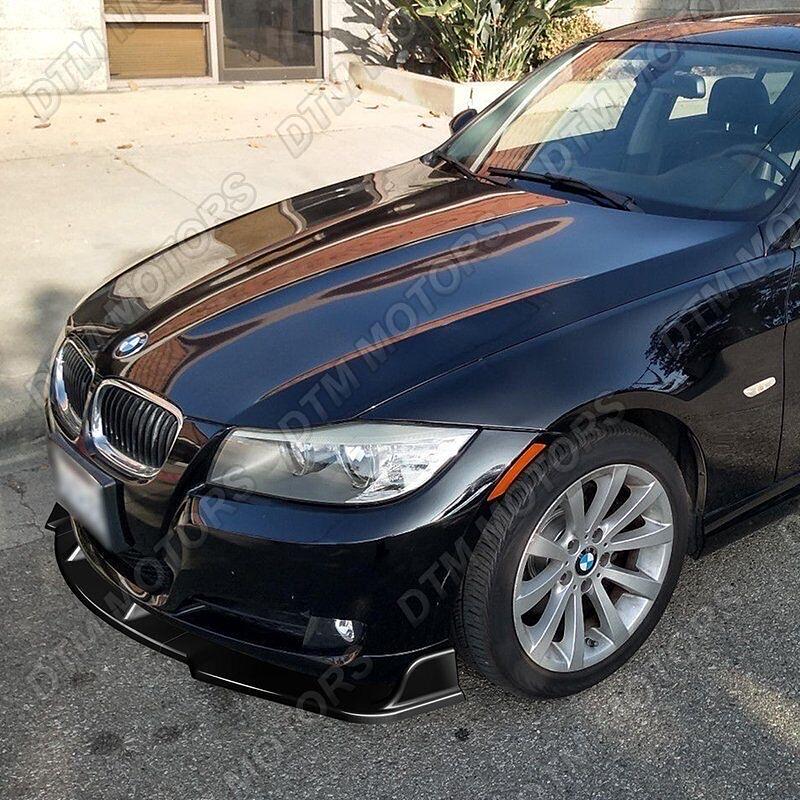 OB 2-PU-509-PBK For 2009-2011 BMW E90 Sedan 3-Series Painted Black Front Bumper Body Spoiler Lip
