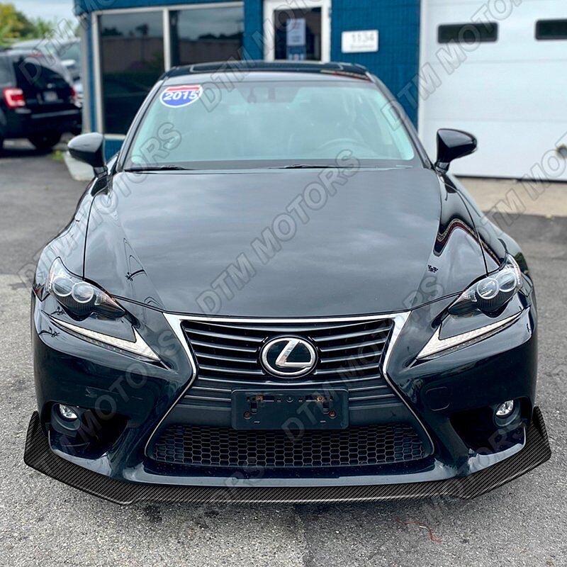 OB 2-PU-505-PCF For 2014-2016 Lexus IS Base Carbon Look Front Bumper Body Kit Spoiler Lip 3PCS