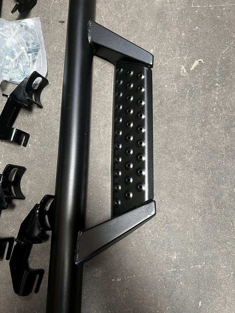 07-17 Jeep Wrangler 4dr black off road steppers running boards with step estribos escalon