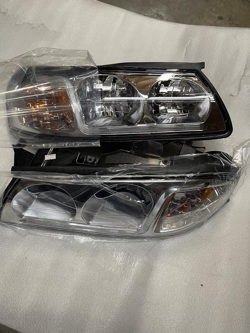 Chrome Amber Headlights With LED Day Running Light Bar Replacement For 00-05 Impala