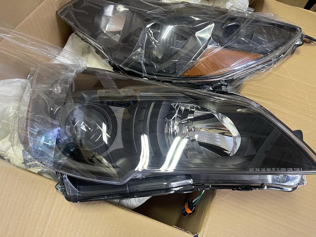Black Amber OE Style Projector Headlights Replacement For 10-14 Legacy Outback