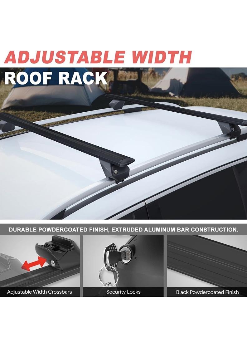 ‚úÖJ2-RR-135-BK Pair of 55" Aluminum Roof Rack Cross Bars Cargo Luggage Carrier for Raised Rails with Angled Edges, Universal, 38" - 54.5" Adjustable, Black