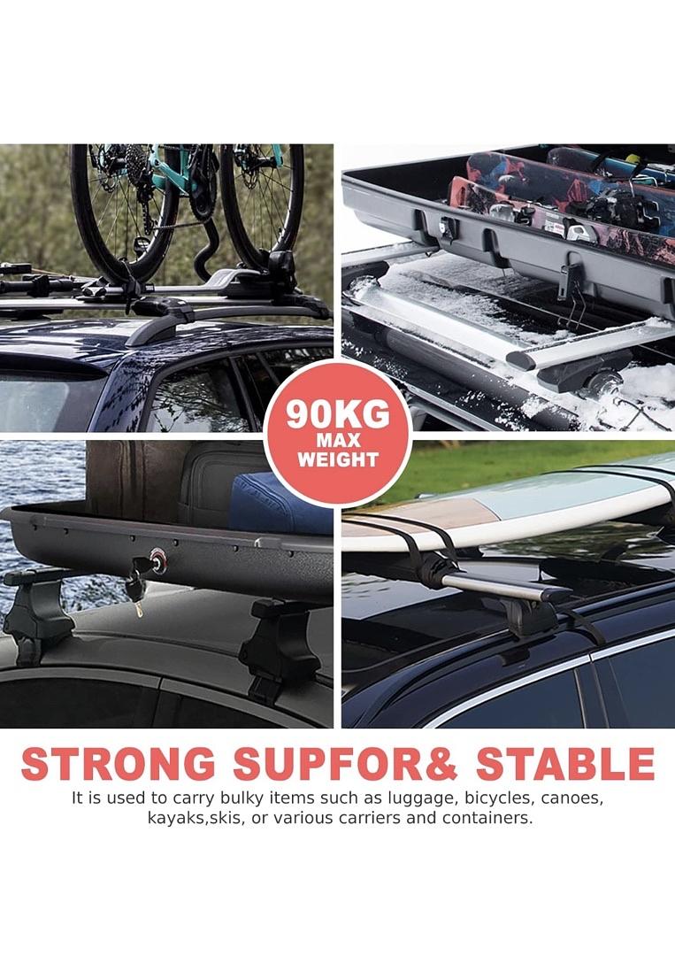 ‚úÖJ2-RR-135-BK Pair of 55" Aluminum Roof Rack Cross Bars Cargo Luggage Carrier for Raised Rails with Angled Edges, Universal, 38" - 54.5" Adjustable, Black
