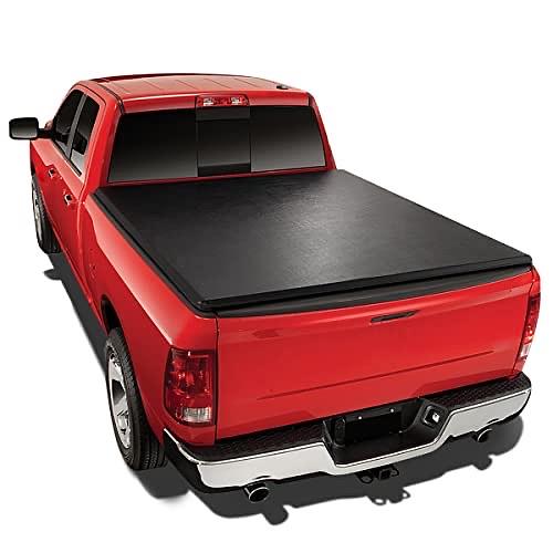 Pickup Truck Bed Soft Roll-Up Tonneau Cover Compatible with 14-18 Silverado Sierra 1500 8Ft Fleetside/Styleside Bed, Black