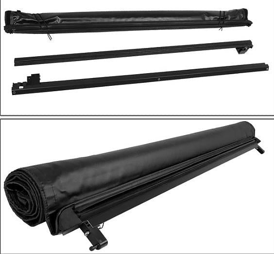 Pickup Truck Bed Soft Roll-Up Tonneau Cover Compatible with 14-18 Silverado Sierra 1500 8Ft Fleetside/Styleside Bed, Black