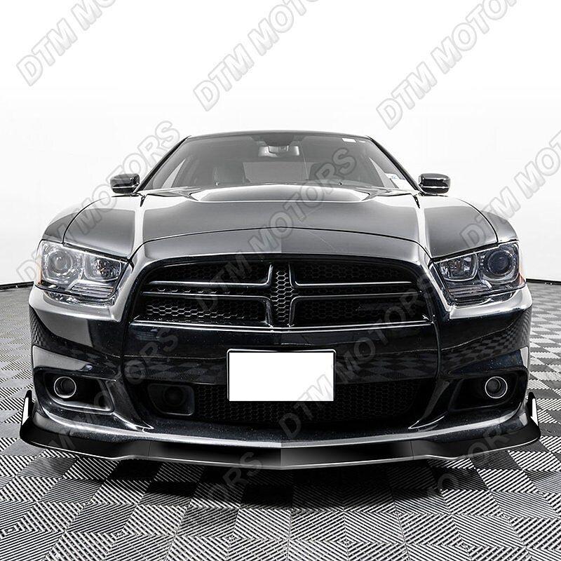2011-2014 Dodge Charger SRT Painted Black Front Bumper Body Kit Spoiler Lip