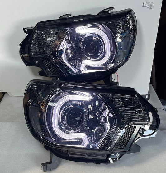 Toyota Tacoma Smoked Clear LED Projector Headlights for 2012 to 2015