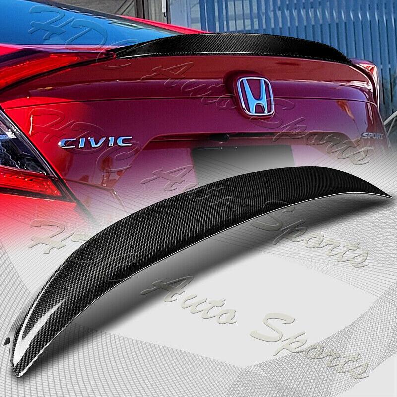 2016-2021 Honda Civic X Sedan P-Style Carbon Fiber Rear Trunk Spoiler Wing