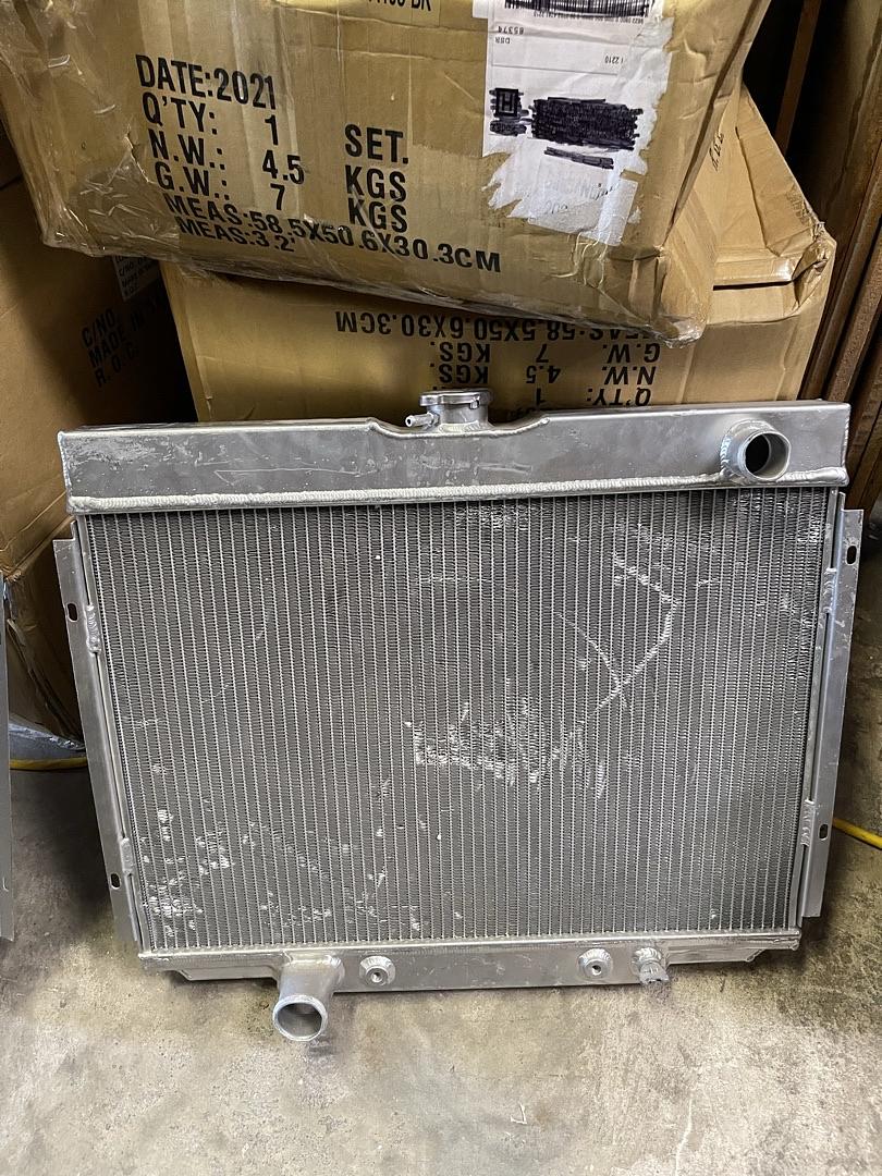 AS IS #1 RA-BBC66-3 1967 - 1969 Ford Fairlane - Champion 3Row Aluminum Radiator with Dual 12in Fans mustang falcon V8 (Copy)
