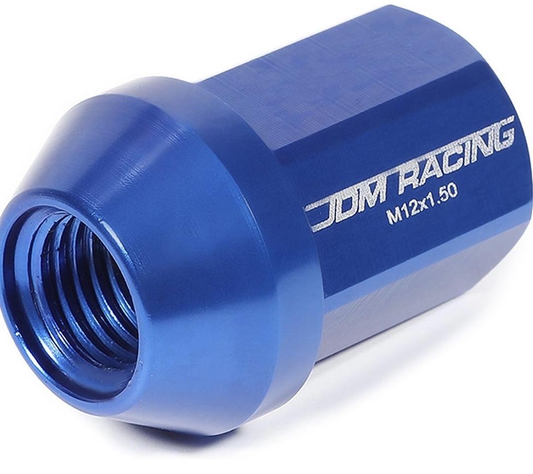 20Pcs M12 x 1.5 25mmOD/35mm Height Close End Lug Nuts w/Deep Drive Extension Adapter, Blue