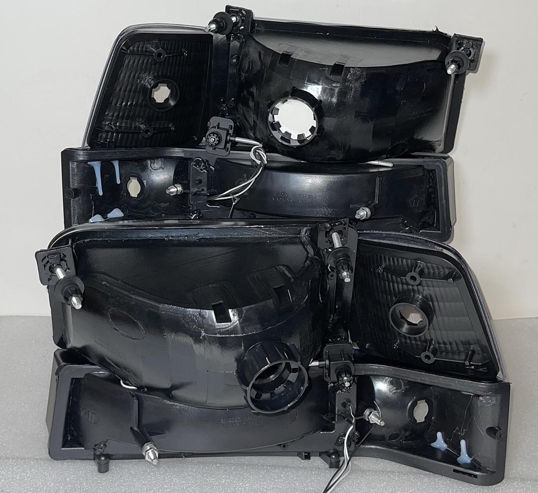 . Ford F-150 to F-350 / Bronco LED Black Housing Headlights For 1992 To 1996