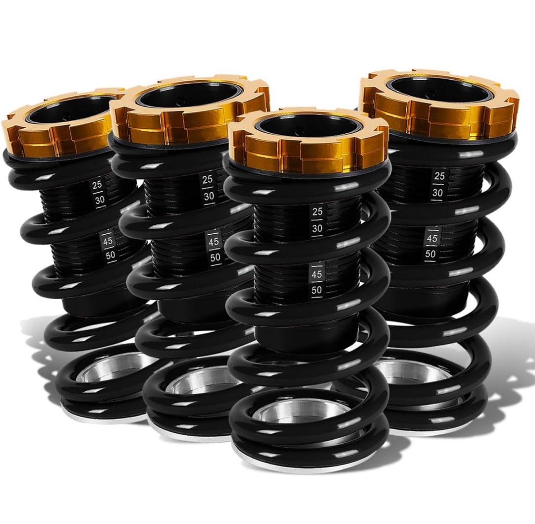 COIL-HC88-T33-BK 88-00 Honda Civic 90-01 Acura Integra 1 In. To 4 In. Adjustable Lowering Spring Coilover