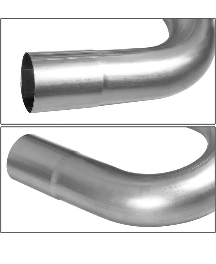 16 Pcs 3 Inches Mild Steel DIY Custom Mandrel Exhaust Pipe Straight & U Bend Tube Kit Universal Fit