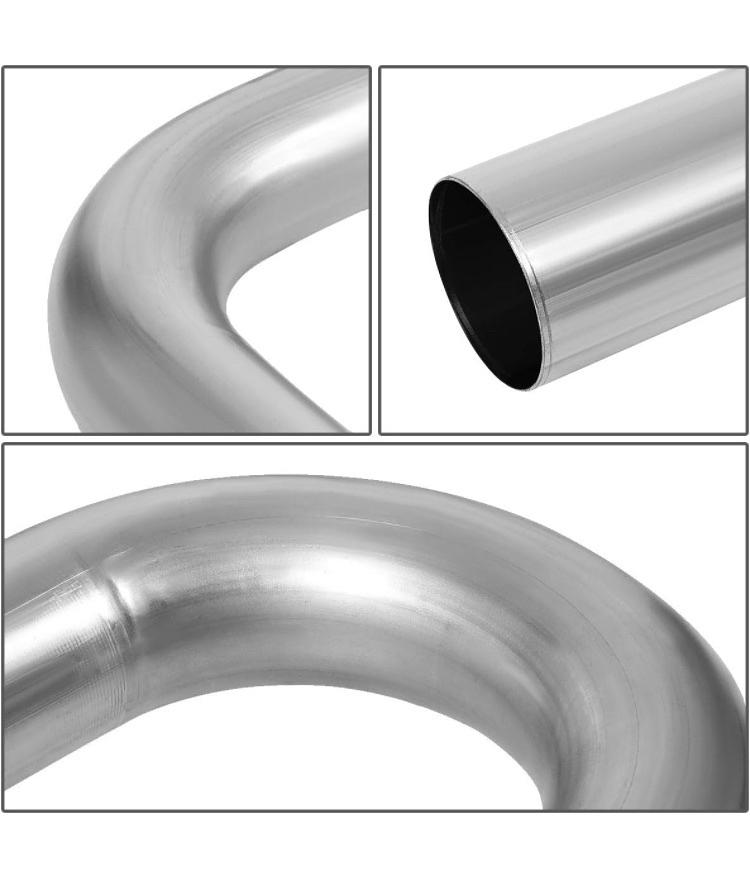 16 Pcs 3 Inches Mild Steel DIY Custom Mandrel Exhaust Pipe Straight & U Bend Tube Kit Universal Fit