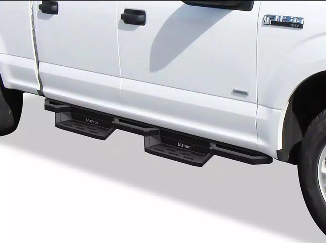 17-24 F250 15-24 6.5in Nerf Bars Pocket Steps Square Tube Rocker Guards Compatible with Ford F150 crew Cab