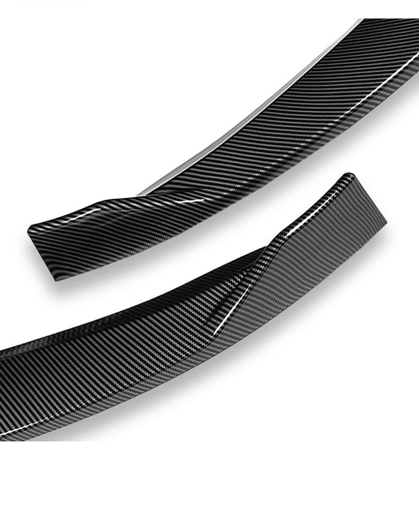 12-16 Tesla Model S Front Bumper Lip STP-Style, Painted Simulated Carbon Fiber