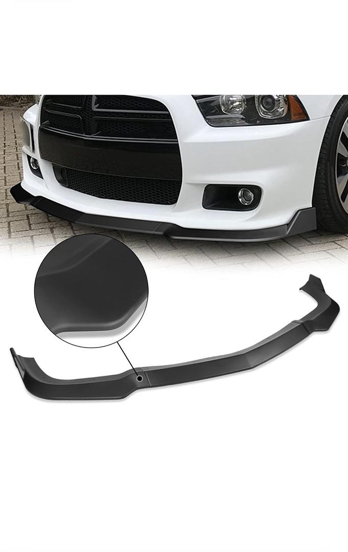 11-14 Charger SRT OE Style Front Bumper Lip with Side Canards, Matt Black Look