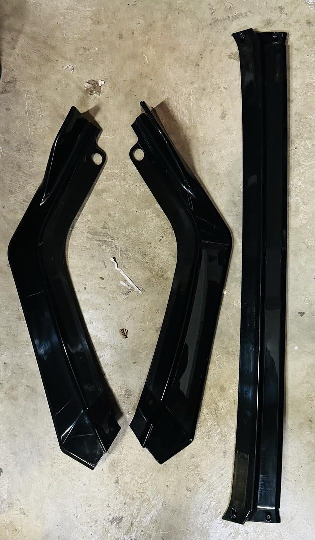 AsIS 2-PU-477-PBK 22-23 Civic Sedan 3Pcs Type-R Style Front Bumper Lip Spoiler