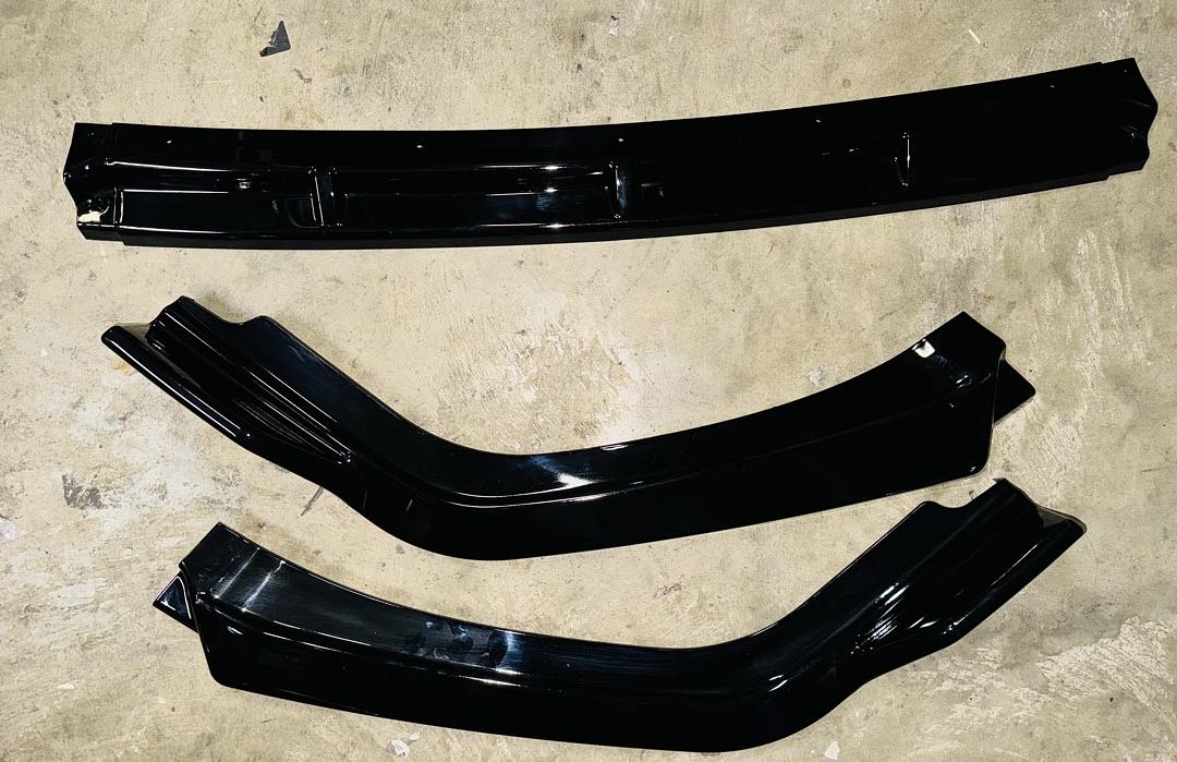 2017-2021 Honda Civic Si Coupe Sedan Painted Black Front Bumper Spoiler Lip