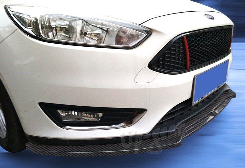 For 15-18 Ford Focus SE/ SEL Carbon Look Front Bumper Splitter Spoiler Lip 3PCS