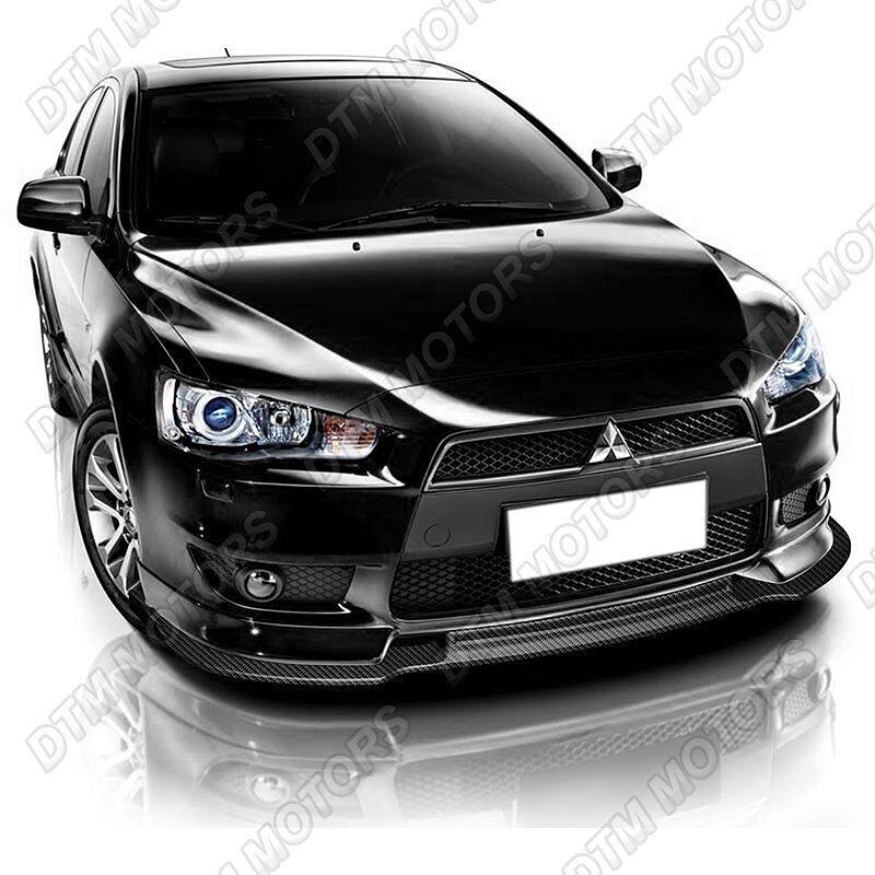 For 2008-2015 Mitsubishi Lancer RA-Style Carbon Look Front Bumper Spoiler Lip
