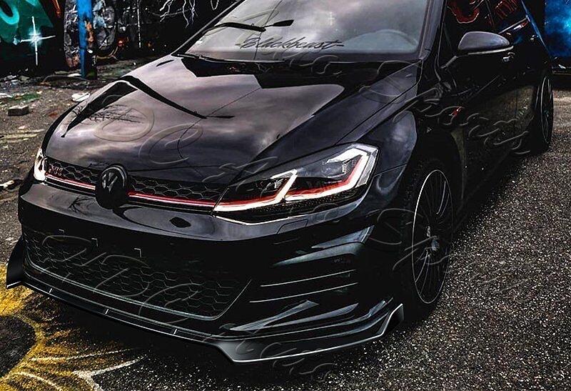 14-20 Volkswagen Golf GTI MK7 Painted BLK Front Bumper Splitter Spoiler Lip