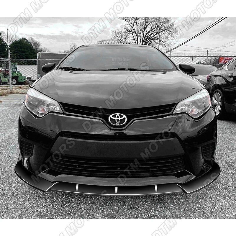 For 2014-2016 Toyota Corolla Base LE Painted Black Front Bumper Body Spoiler Lip