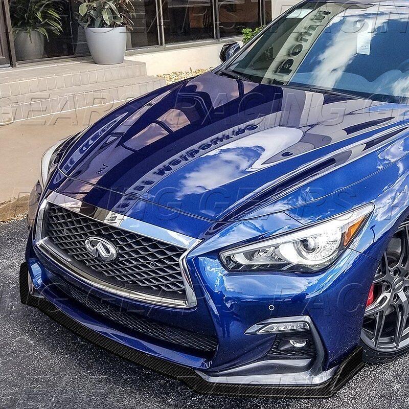 OB 2018-2021 INFINITI Q50 SPORT REAL CARBON FIBER FRONT BUMPER BODY KIT LIP