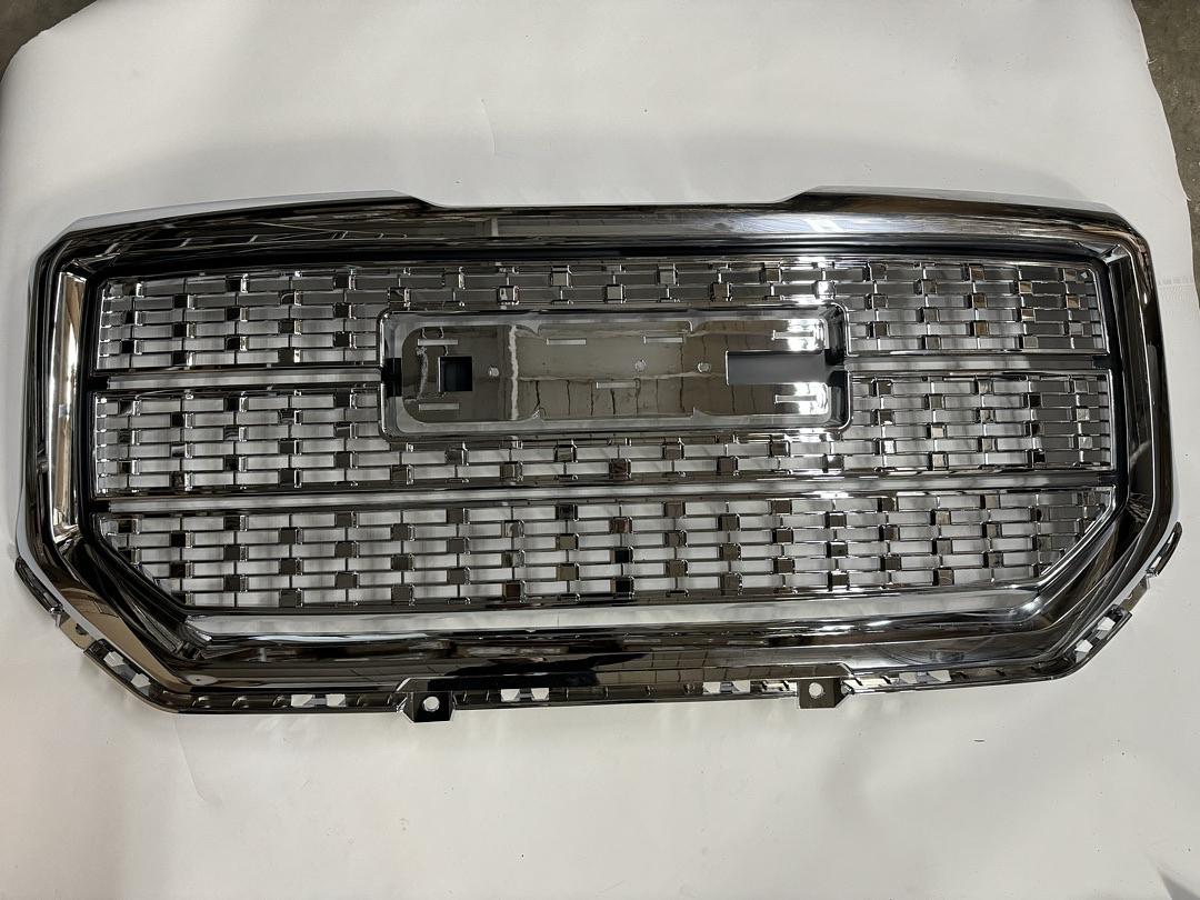 Black ABS Front Bumper Grille Compatible with 16-18 GMC Sierra 1500