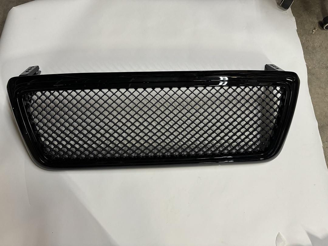 Ikon Motorsports Compatible with 04-08 Ford F150 All Black Mesh Front Hood Grill Grille 2004 2005 2006 2007 2008