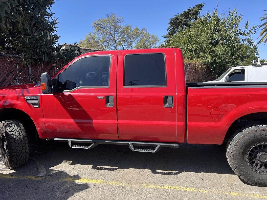 99-16 Ford F-250-550 SUPER DUTY crew cab black off road powder coat running boards estribos