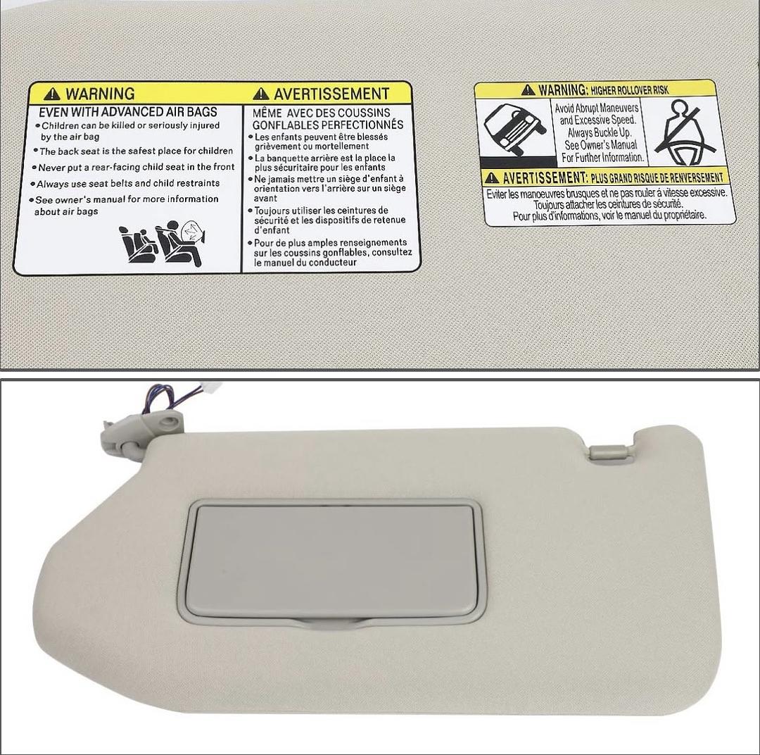 13-19 pathfinder /2013 jx35 /14-19 qx60 Driver sun visor illuminated models with sunroof