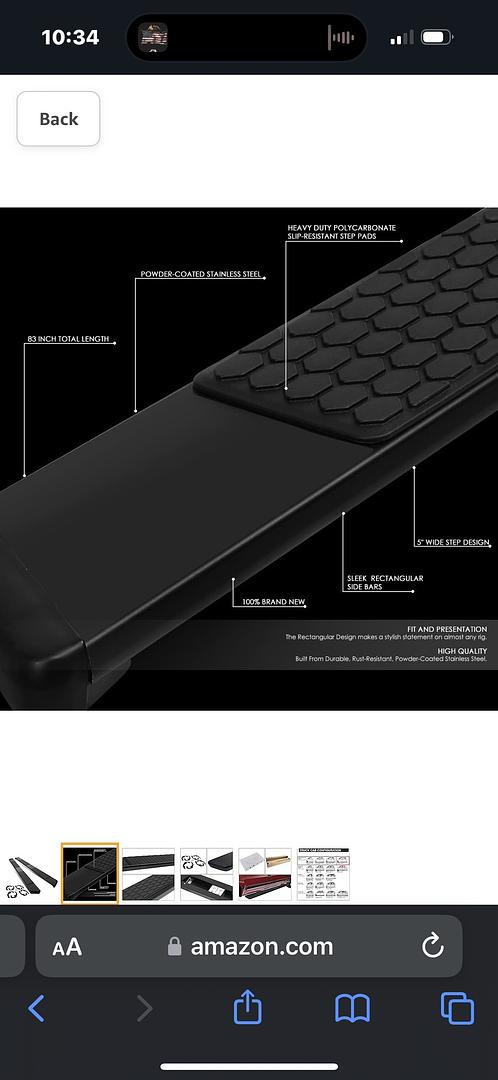 5.5 Inches Wide Stainless Steel Side Step Nerf Bar Running Boards Compatible with 07-18 Silverado 1500, Crew cab BLACK