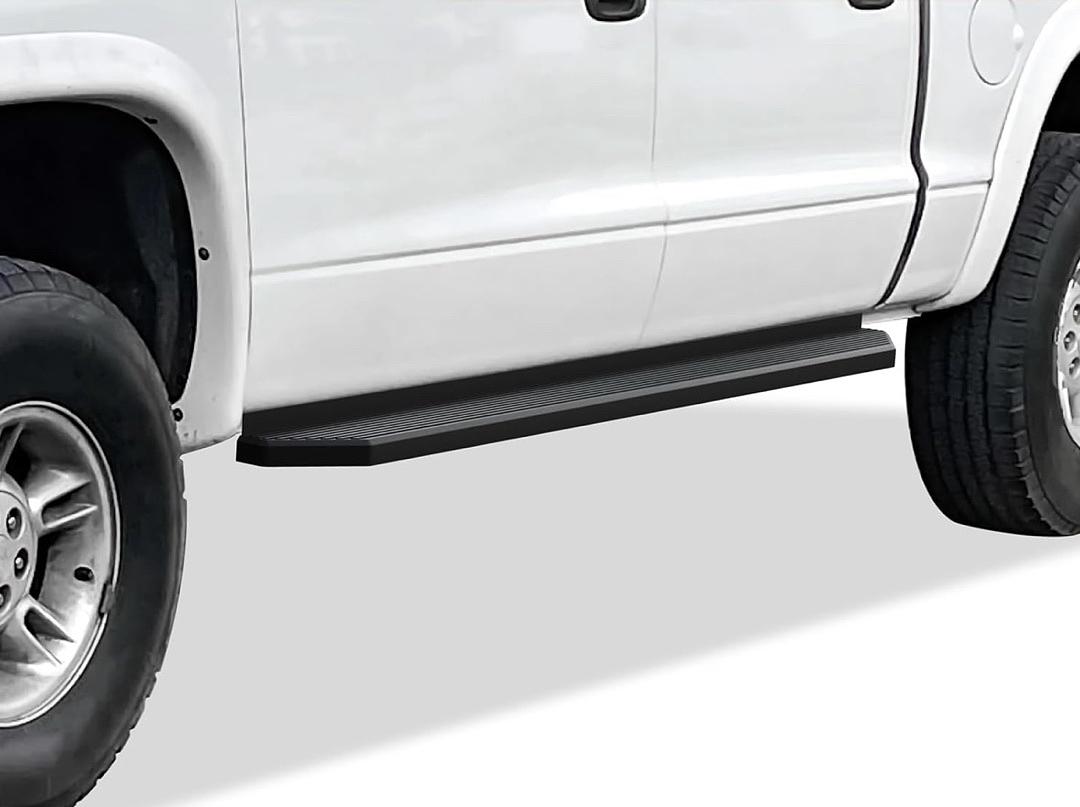 IB-DR911H 1999-2000 Quad Cab & Dodge Durango 1997-2000 Black running boards (Nerf Bars Side Steps) 6in Wide Aluminum w/Lip