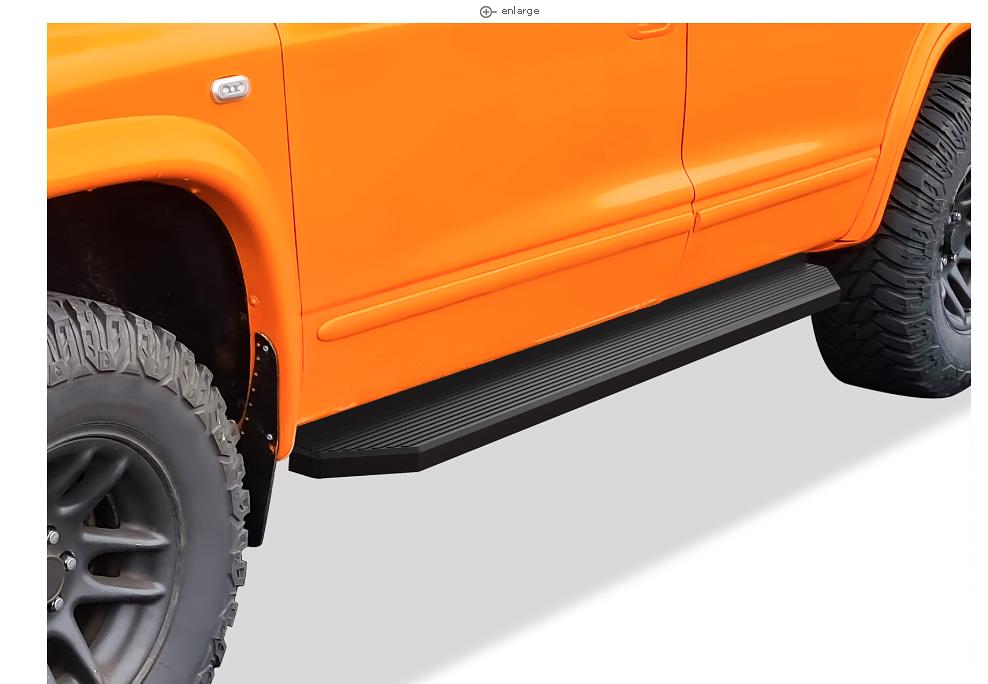 IB-DR911H 1999-2000 Quad Cab & Dodge Durango 1997-2000 Black running boards (Nerf Bars Side Steps) 6in Wide Aluminum w/Lip