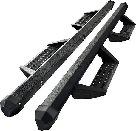 19-on Chevy Silverado Ext Cab black powder coat off road stepper running board estribo escalon