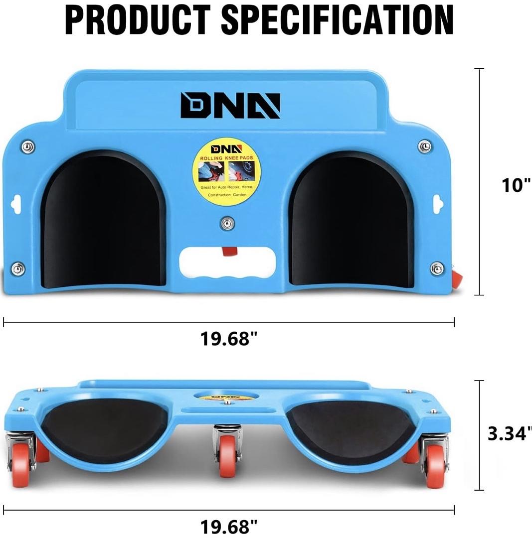 TOOLS-00145 Rolling Knee Creeper Pads with Tool Tray Holder for Garage Workshop Garden,Blue Small Hard Plastic , Rodilleras rodantes con soporte para bandeja de herramientas NEW